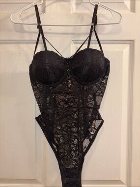 Black Lace Bustier Bodysuit